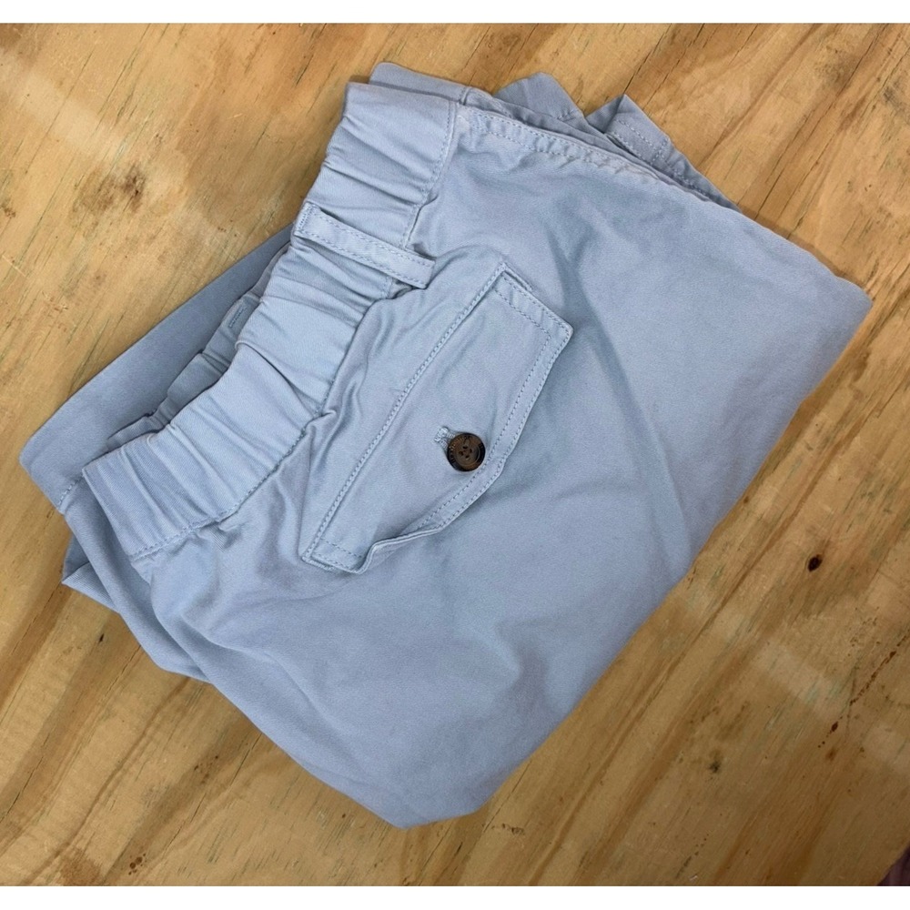 Bear Bottom Shorts XL 5.5" Blue Khaki Elastic Waist Drawstring Stretch